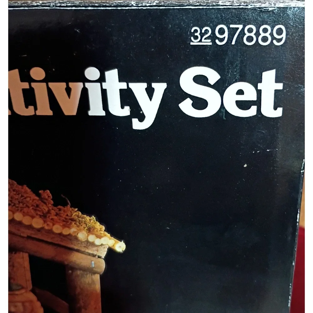 Vintage Sears Nativity Set 32 97889 Wood Stable 11 Porcelain Figures Christmas